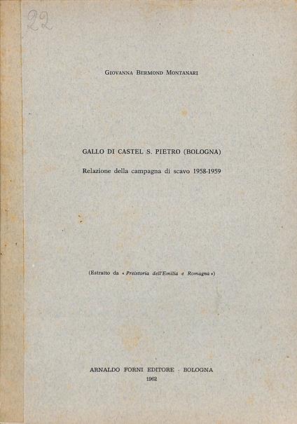 Gallo di Castel S. Pietro (Bologna) : relazione della campagna di scavo 1958-1959 - Giovanna Bermond Montanari - copertina