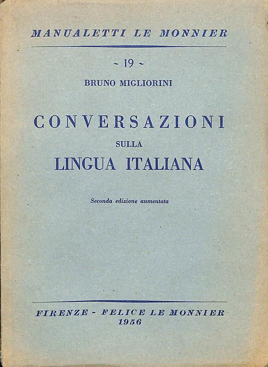 Conversazioni sulla lingua italiana - Bruno Migliorini - copertina