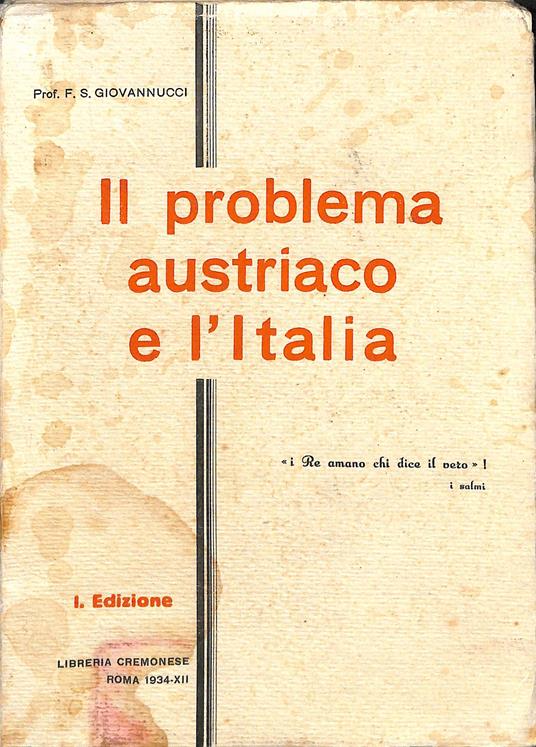 Il problema austriaco e l'Italia - copertina