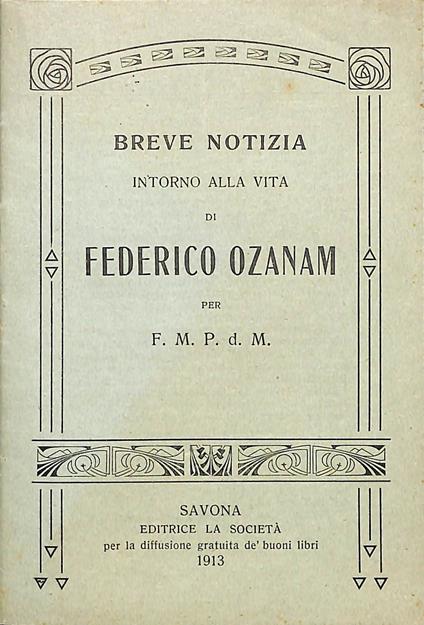 Breve notizia intorno alla vita di Federico Ozanam - Francesco Martinengo - copertina