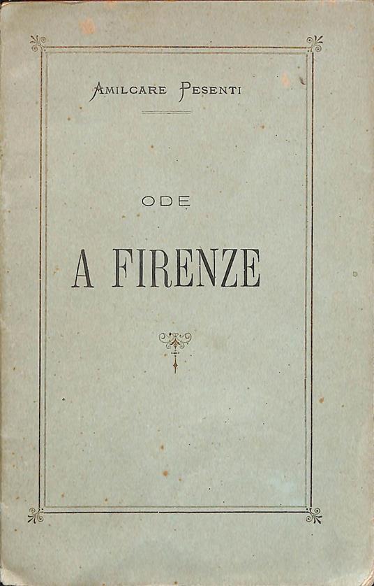 Ode A Firenze - copertina