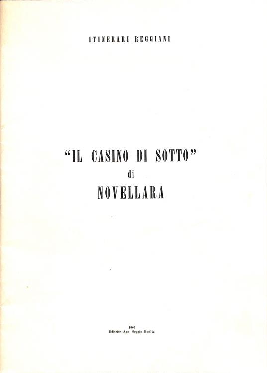 Il Casino di Sotto di Novellara - copertina