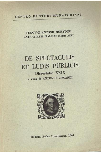 De Spectaculis Et Ludis Publicis - copertina