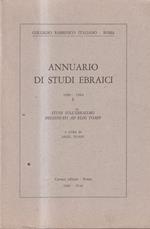 Annuario Di Studi Ebraici (1980-1984), X, Studi Sull'ebraismo Presentati Da Elio Toaff