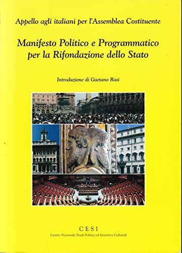 MANIFESTO POLITICO E PROGRAMMATICO PER LA RIFONDAZIONE DELLO STATO - copertina