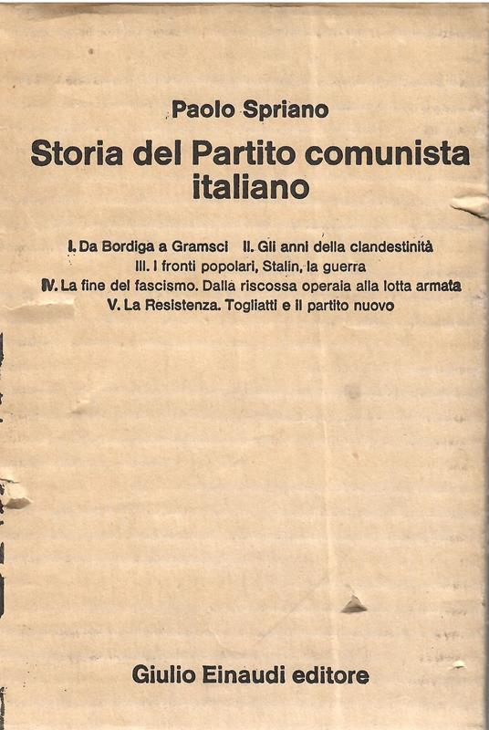 Storia del partito comunista italiano cinque volumi - copertina