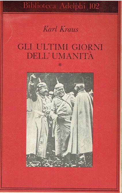 Gli ultimi giorni dell'umanità - Karl Kraus - copertina