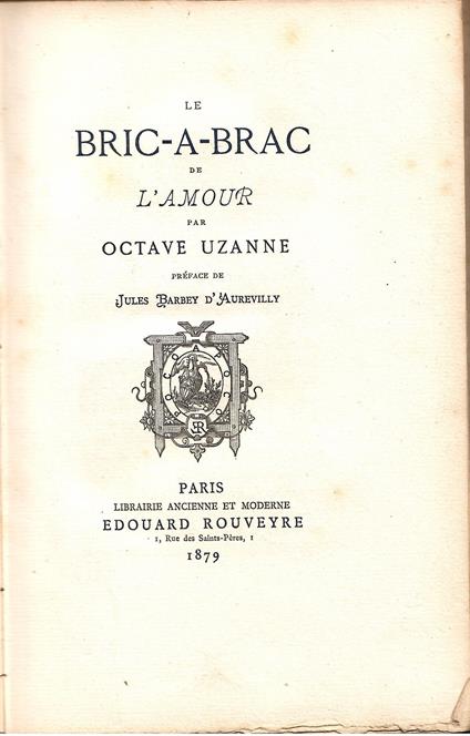 Le bric-a-brac de l'amour - Octave Uzanne - copertina