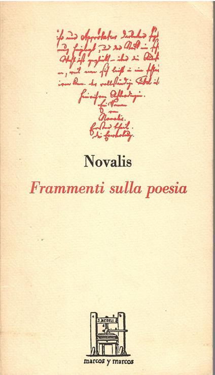 Frammenti sulla poesia - Novalis - copertina