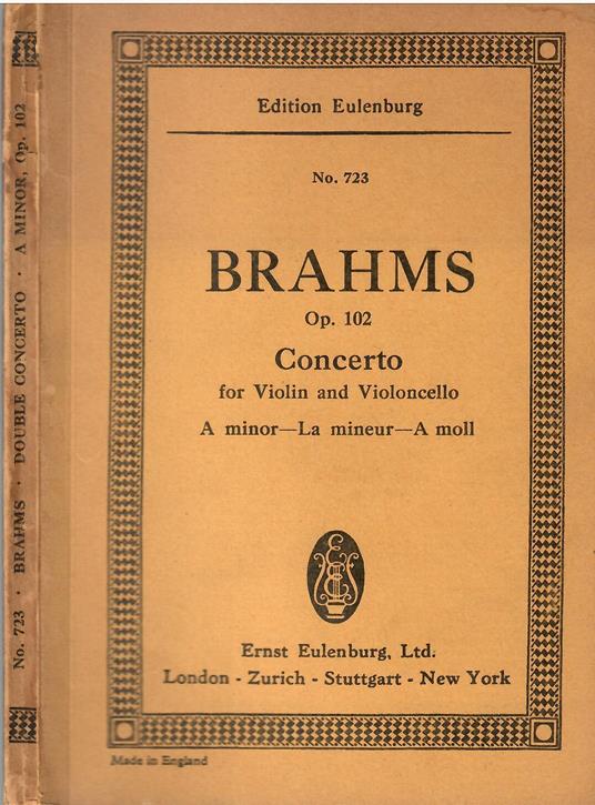 Concerto Op. 102: For Violin and Violoncello with Orchestra - No. 723 - Johannes Brahms - copertina