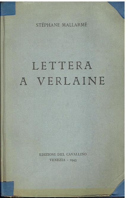 Lettera a Verlaine - Stéphane Mallarmé - copertina