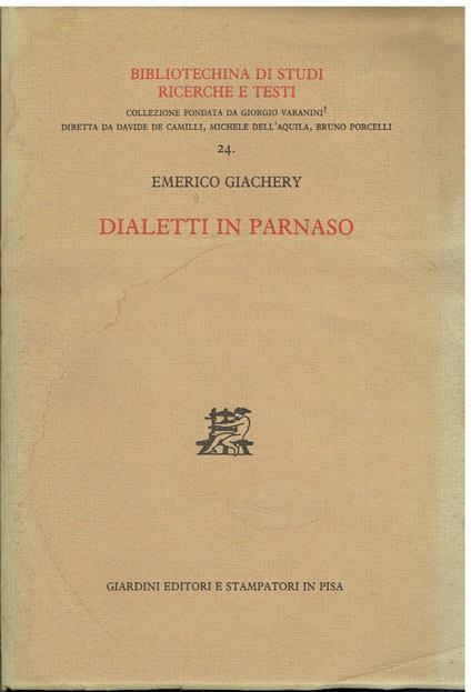 Dialetti in Parnaso - Emerico Giachery - copertina