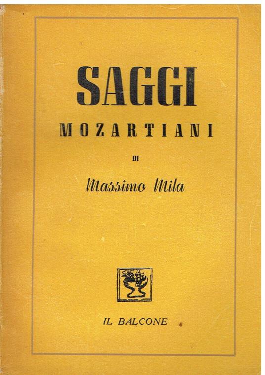 Saggi mozartiani - Massimo Mila - copertina