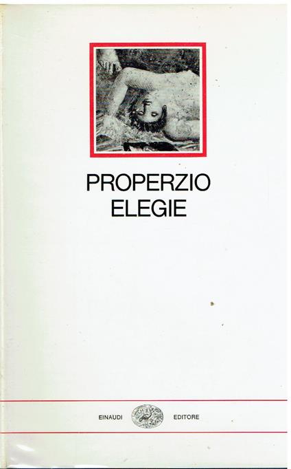 Elegie - Sesto Properzio - copertina