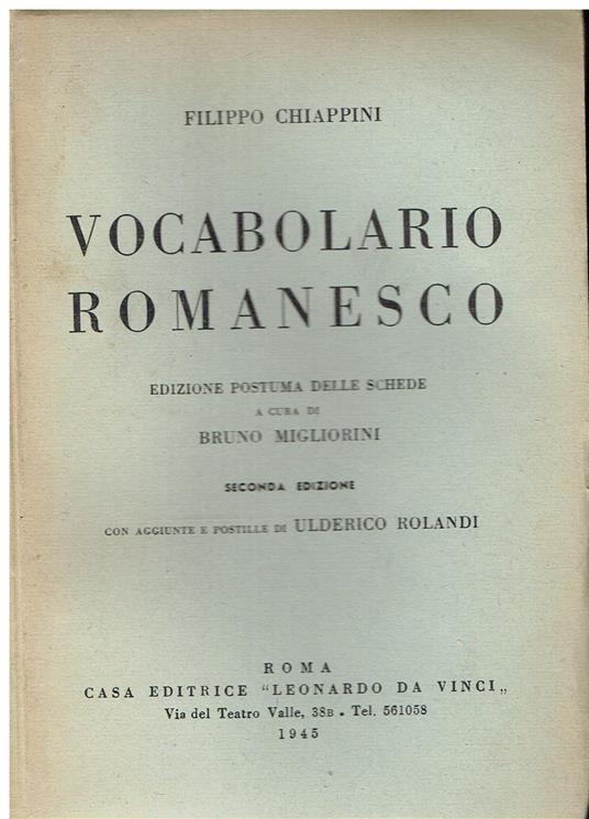Vocabolario Romanesco - copertina