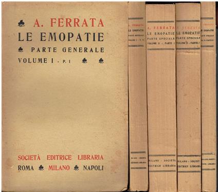 Le emopatie. Trattato per medici e studenti. Seconda edizione. 5 Voll - Adolfo Ferrata - copertina