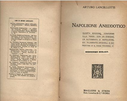 Napoleone aneddotico - Arturo Lancellotti - copertina