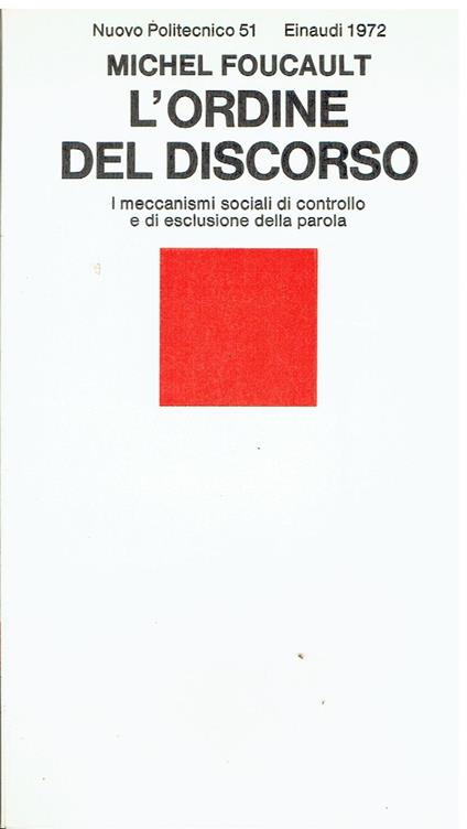 L' ordine del discorso - Michel Foucault - copertina