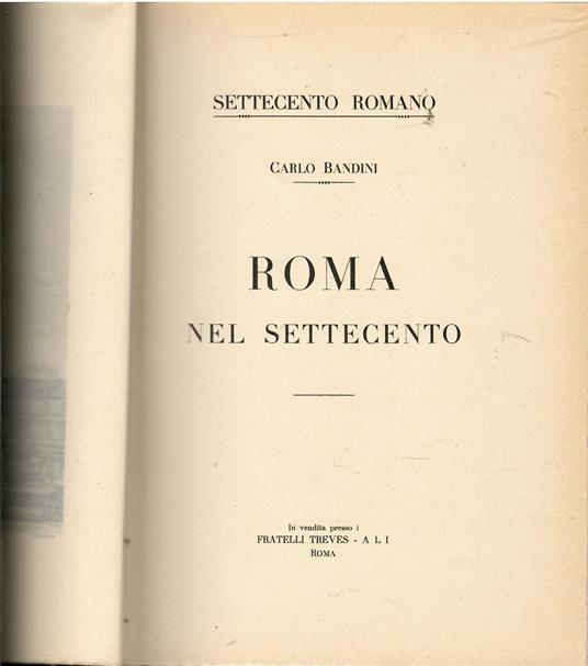 Roma nel Settecento - Carlo Bandini - copertina