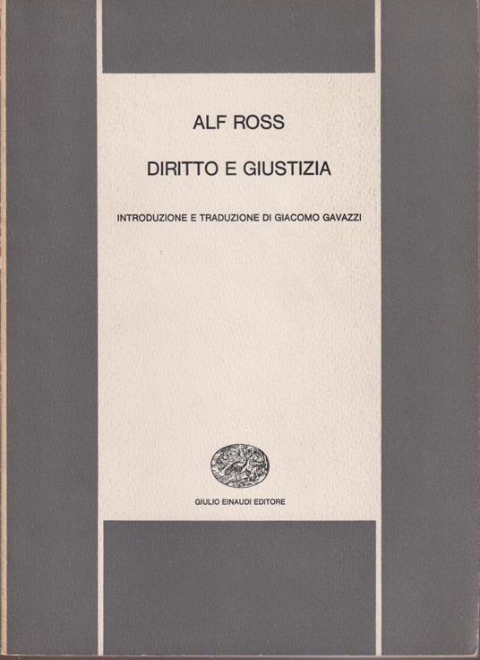 Diritto e giustizia - Alf Ross - copertina