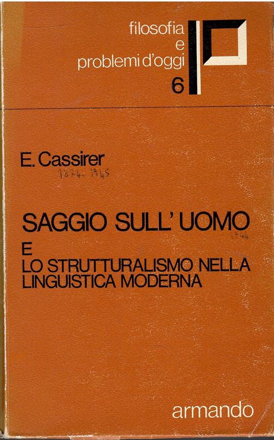 Saggio sull'uomo - Ernst Cassirer - copertina