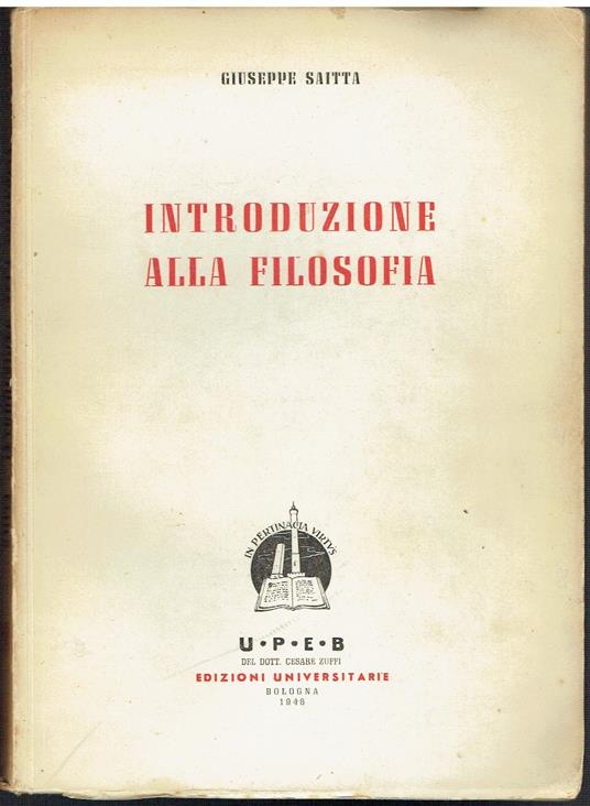 Introduzione alla filosofia - Giuseppe Saitta - copertina