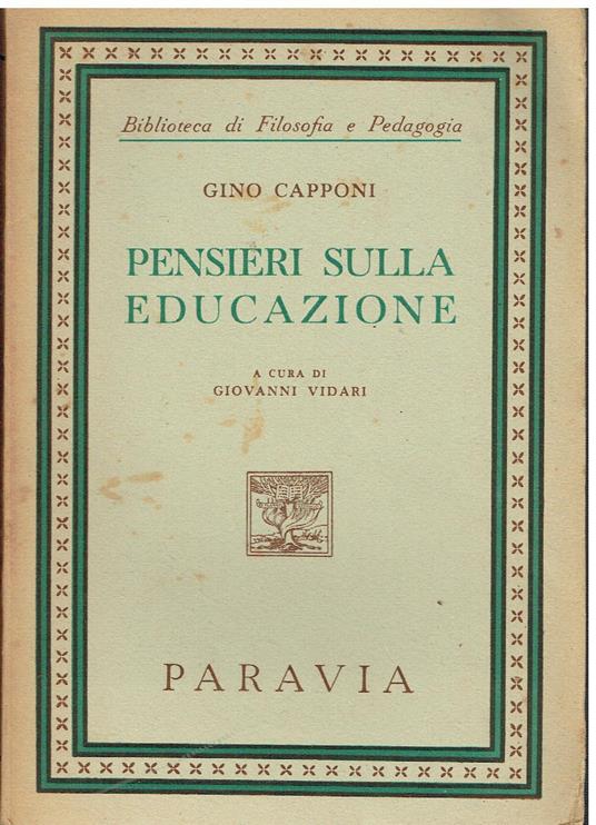 Pensieri sulla educazione - Gino Capponi - copertina