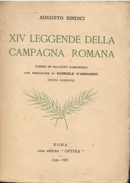 XIV Leggende Della Campagna Romana: Poesie in Dialetto Romanesco - Augusto Sindici - copertina