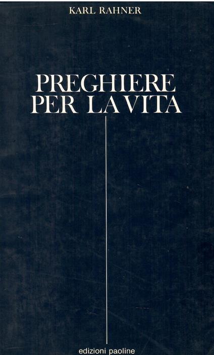 Preghiere per la vita - Karl Rahner - copertina