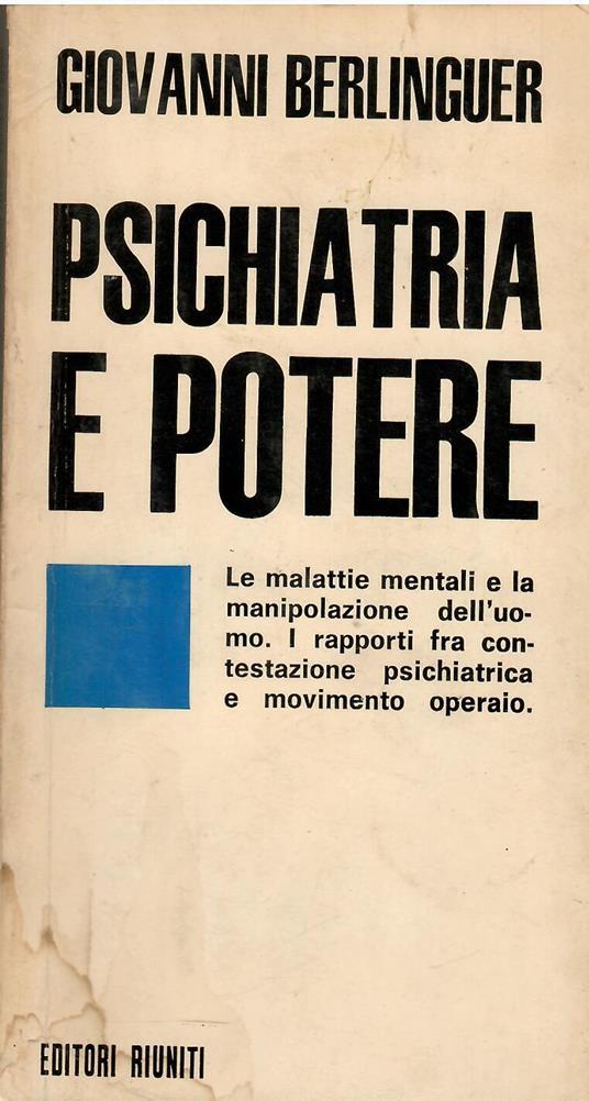 Psichiatra e potere - Giovanni Berlinguer - copertina