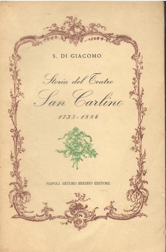 Storia Del Teatro San Carlino - Salvatore Di Giacomo - copertina