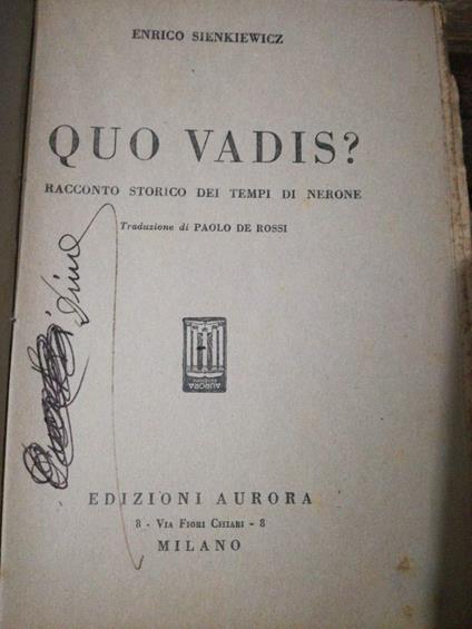 Quo vadis? - copertina