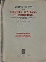 Archivio ed atti della società italiana di chirurgia. Le grandi emorragie de tratto superiore dell'apparato digerente