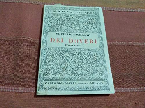 Dei Doveri (De Officiis). Libro Primo - copertina