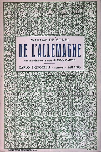 De l'allemagne - madame de Staël - copertina