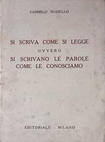 Si scriva come si legge ovvero si scrivano le parole come le conosciamo