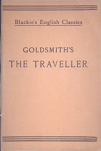 The traveller - Oliver Goldsmith - copertina