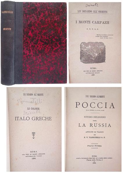 Oriente. I Monti Carpazi - Le Colonie Italo Greche - Poccia. Studio religioso sopra la Russia Parte Prima - copertina