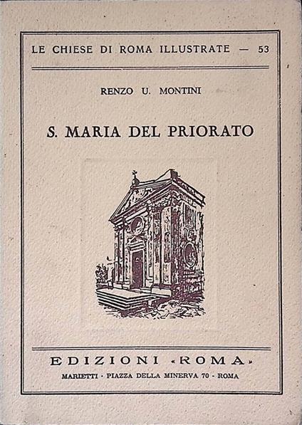 S. Maria del Priorato - Renzo U. Montini - copertina