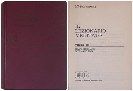 Il lezionario meditato. Vol. VIII - Tempo ordinario, Settimane 29-34 - copertina