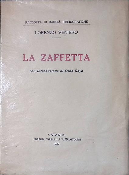 La Zaffetta - Lorenzo Veniero - copertina