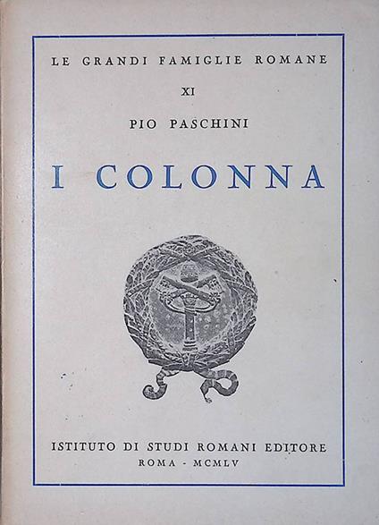 I Colonna - Pio Paschini - copertina