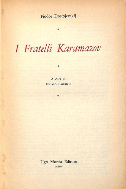 I Fratelli Karamazov - Fëdor Dostoevskij - copertina