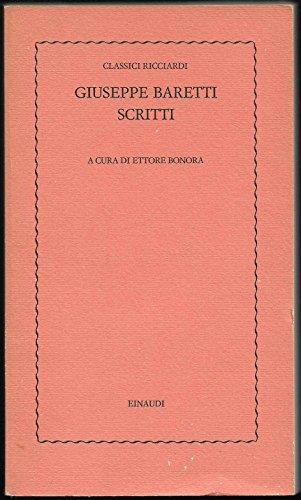 Scritti, A cura di Ettore Bonora - Giuseppe Baretti - copertina