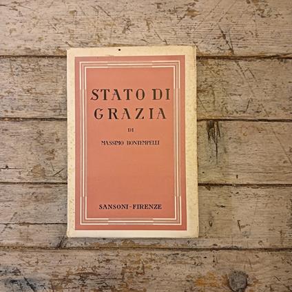 Stato di grazia - Massimo Bontempelli - copertina