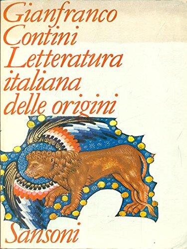 Letteratura italiana delle origini - Gianfranco Contini - copertina