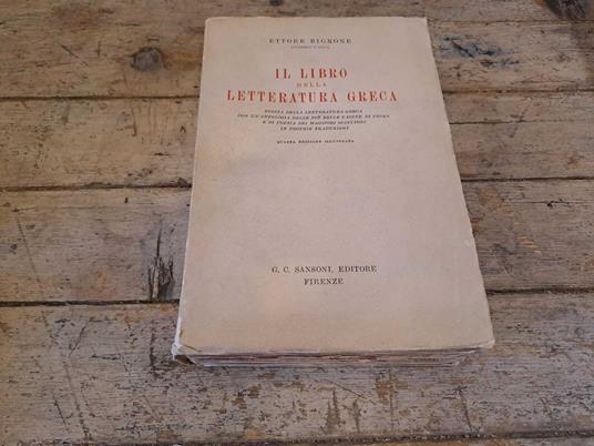 Il libro della letteratura greca - Ettore Bignone - copertina