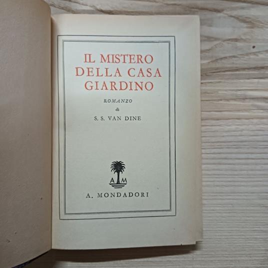 Il mistero della casa giardino - S. S. Van Dine - copertina