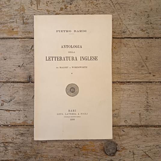 Antologia della Letteratura inglese, volume I & II - Pietro Bardi - copertina