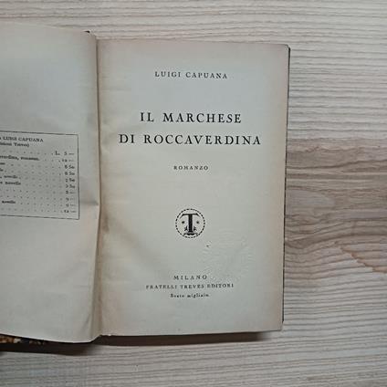 Il marchese di Roccaverdina - Luigi Capuana - copertina